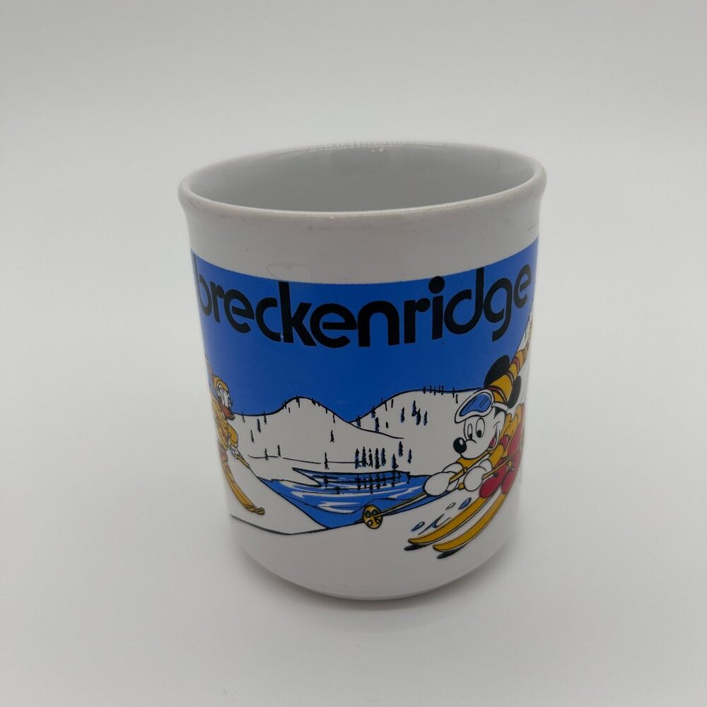 VTG Disney Mickey & Friends Breckenridge Skiing Ski 80s Ceramic Coffee‎ Mug RARE